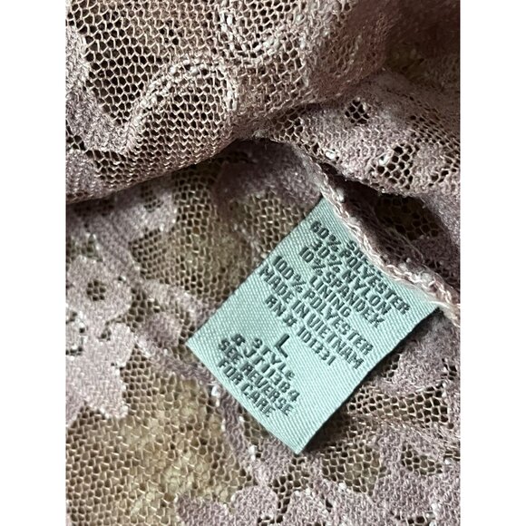 Charlotte Russe Y2K Crochet Lace Tunic Top Womens Large Pink Cottage Fairy Boho - Picture 7 of 10